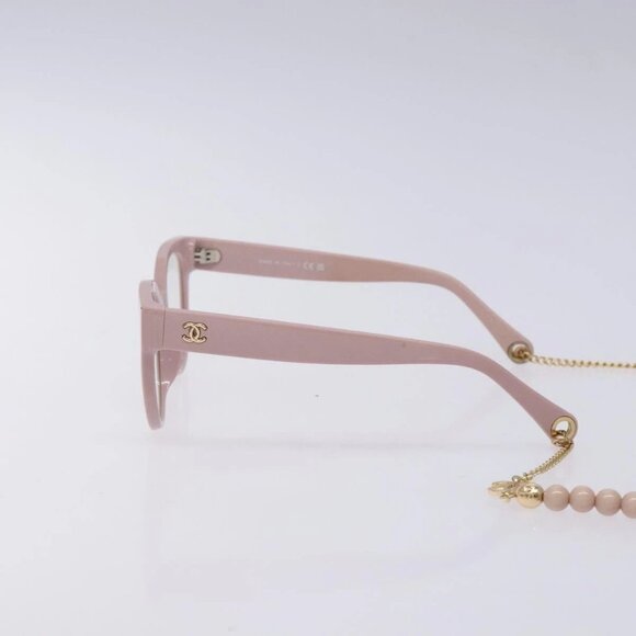 CHANEL COCO Mark Ball Chain Strap Glasses Plastic Pink CC Auth BA4089 - Picture 3 of 15